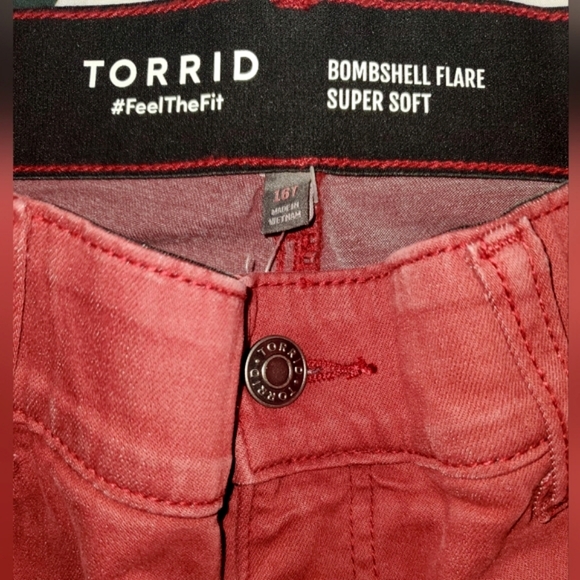 Torrid Red Flare Jeans - Picture 10 of 14